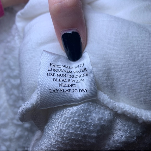 Girlie Girl Originals Medium White Sherpa Half Zip Pullover Pink Collar - Picture 7 of 14